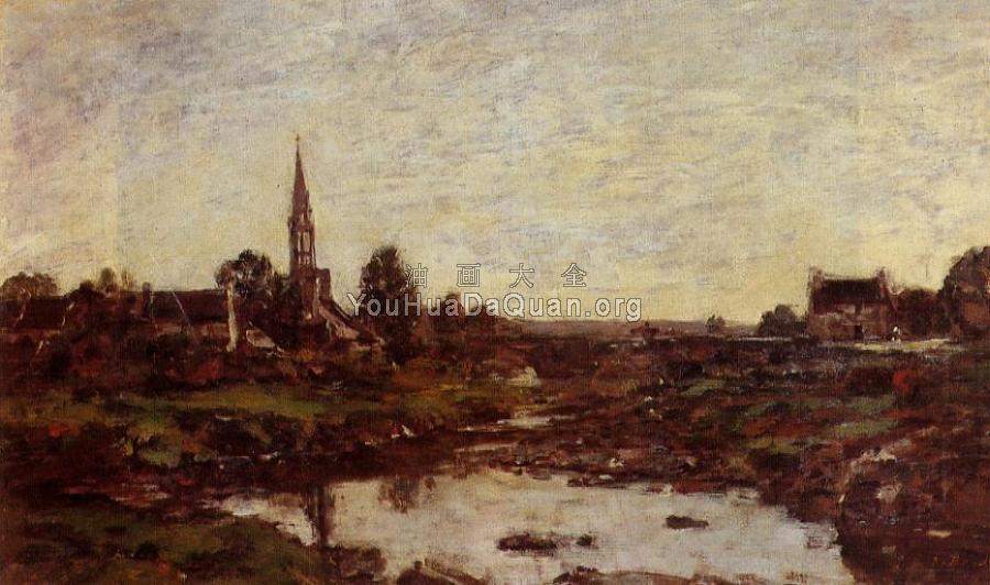 Village in Brittany - 尤金·布丹